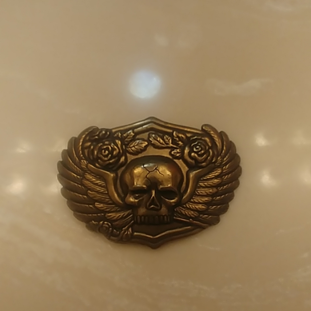 Skull with Wings Cast Metal Belt Buckle